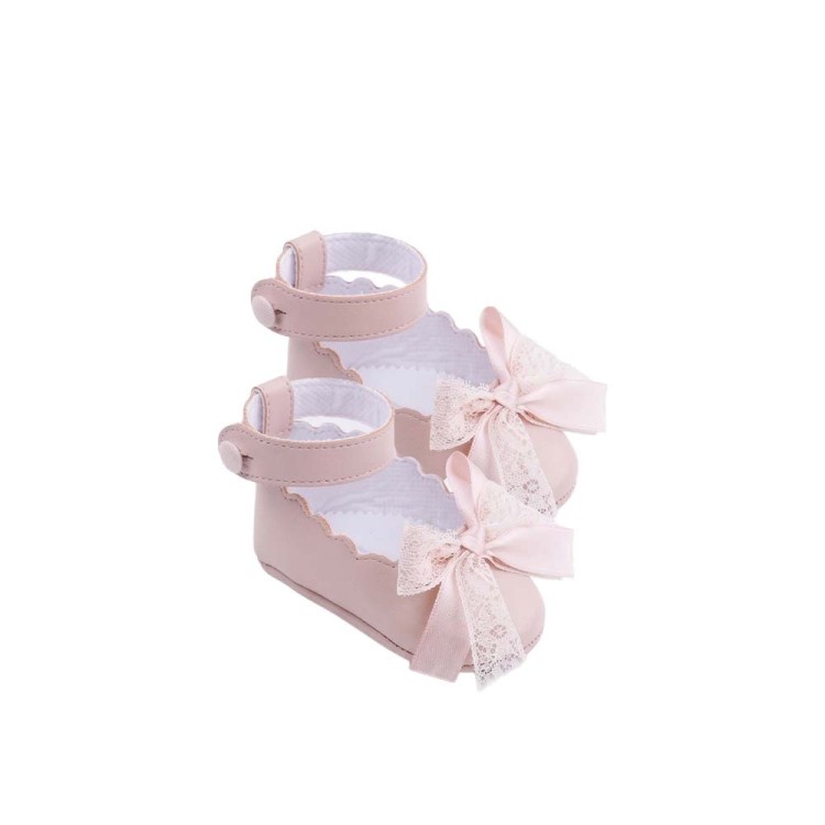MARLU' Scarpine rosa con fiocco neonata
