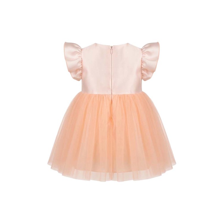 MARLU' Abitino rosa e albicocca con fiocco neonata