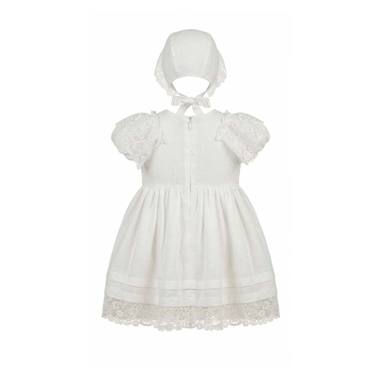 MARLU' Abito bianco con cuffia neonata