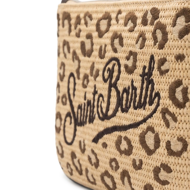 SAINT BARTH Pochette in rafia leopardata bambina