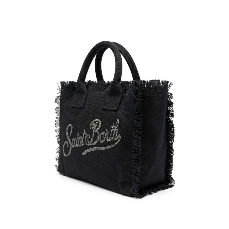 SAINT BARTH Borsa Colette nera con logo strass bambina