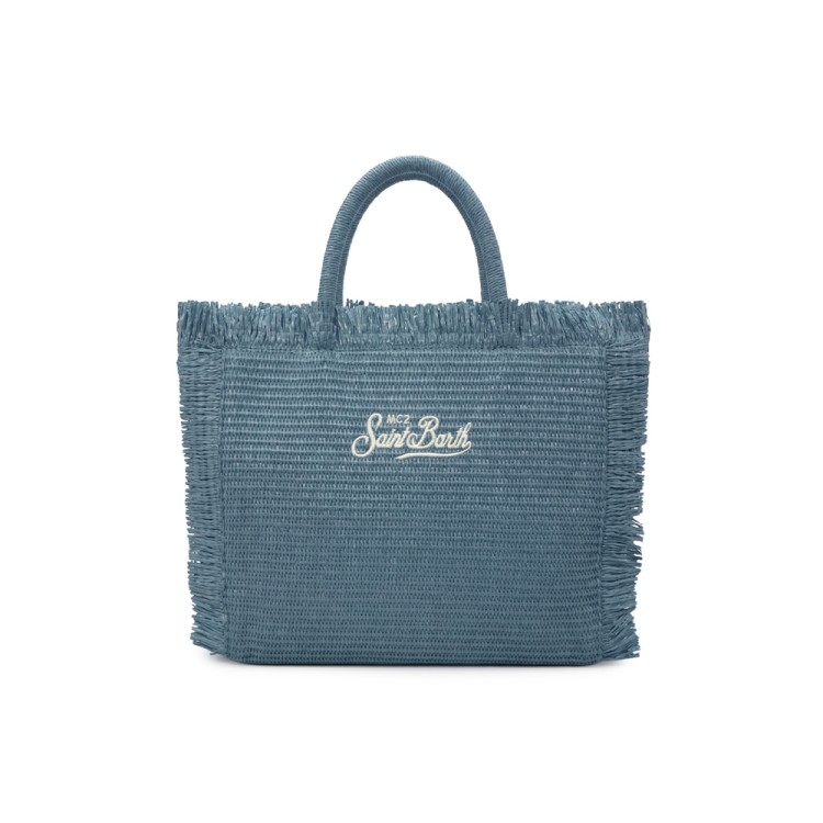 SAINT BARTH Borsa Colette in paglia denim bambina