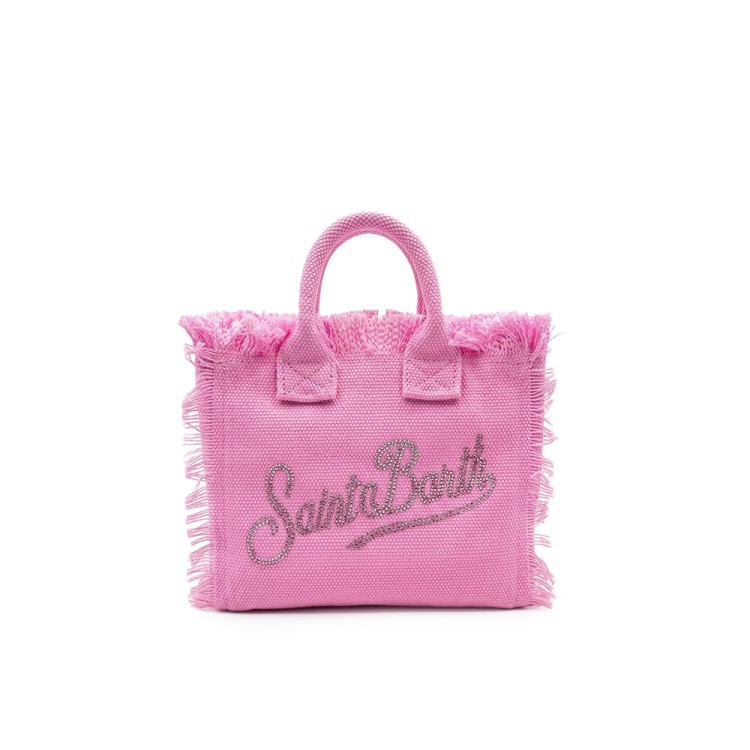 SAINT BARTH Borsa Vanity mini rosa logo strass bambina