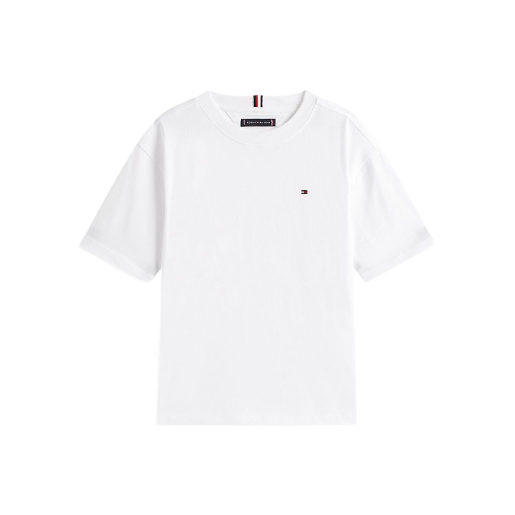 TOMMY HILFIGER T-shirt bianca con bandierina bambino