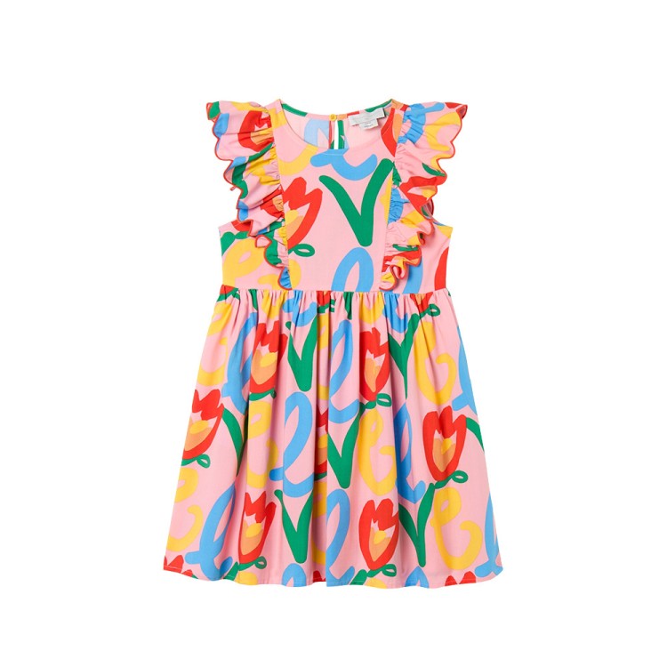 STELLA McCARTNEY Abito multicolor lettering logo bambina