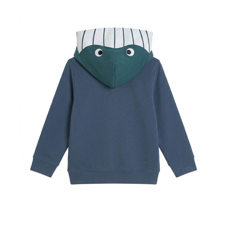 STELLA McCARTNEY Felpa blu navy full-zip balena bambino