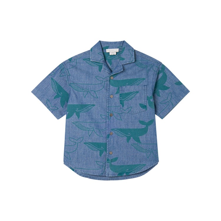 STELLA McCARTNEY Camicia in denim balene bambino