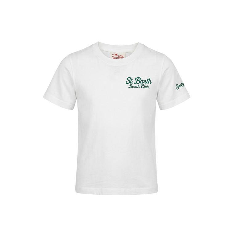 SAINT BARTH T-shirt bianca "St. Barth beach" bambino