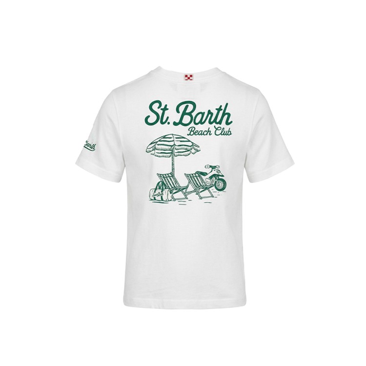SAINT BARTH T-shirt bianca "St. Barth beach" bambino
