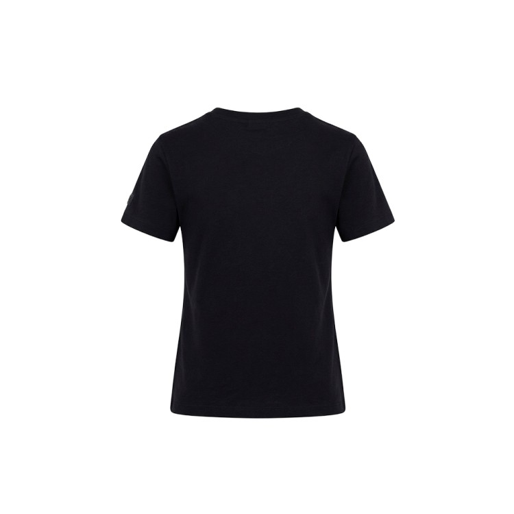 SAINT BARTH T-shirt nera con strass bambina