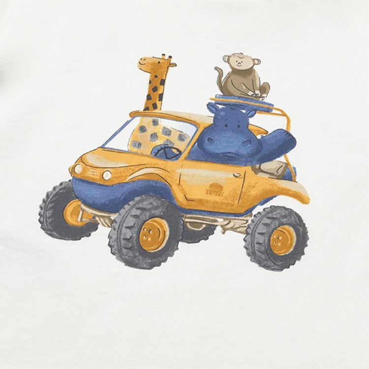 MAYORAL T-shirt panna con stampa neonato