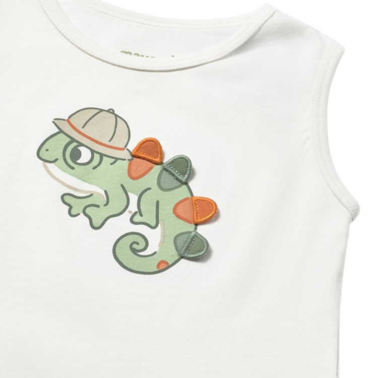 MAYORAL T-shirt panna con camaleonte neonato