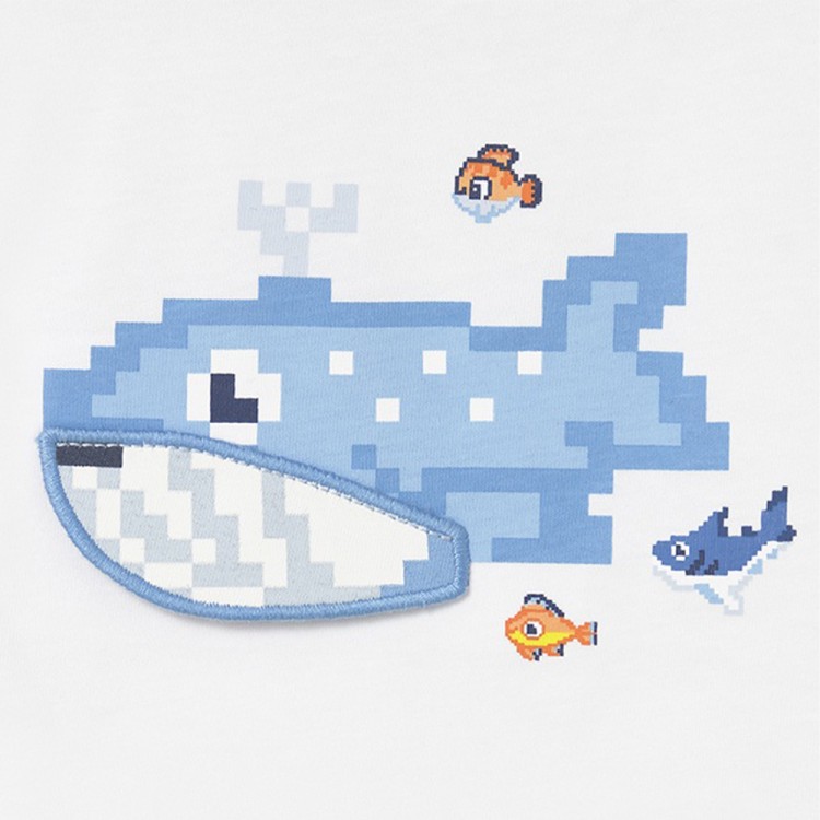MAYORAL T-shirt panna con balena neonato