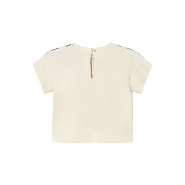 MAYORAL T-shirt bianca con stampa multicolor neonata