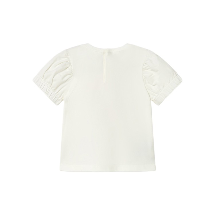 MAYORAL T-shirt bianca con stampa neonata