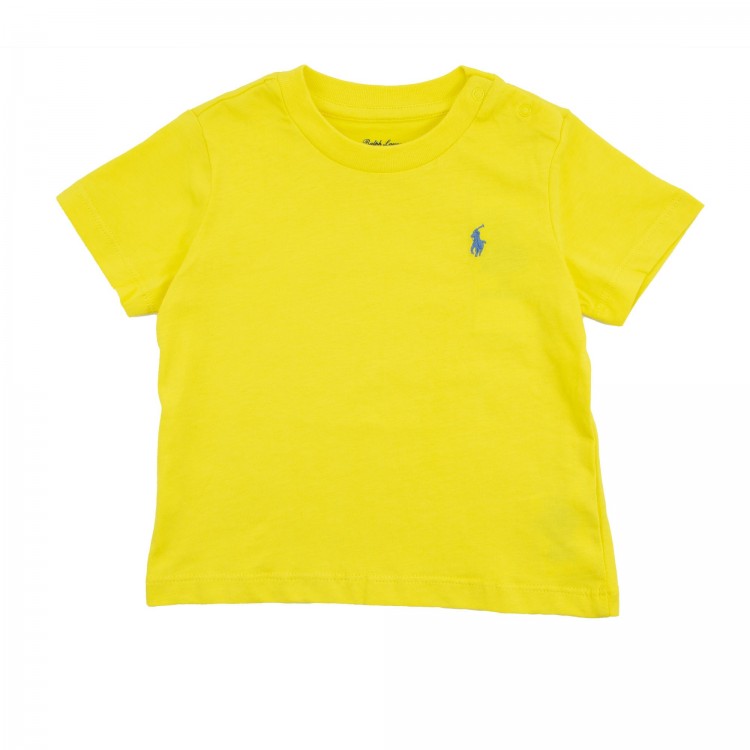 RALPH LAUREN T-shirt manica corta gialla neonato