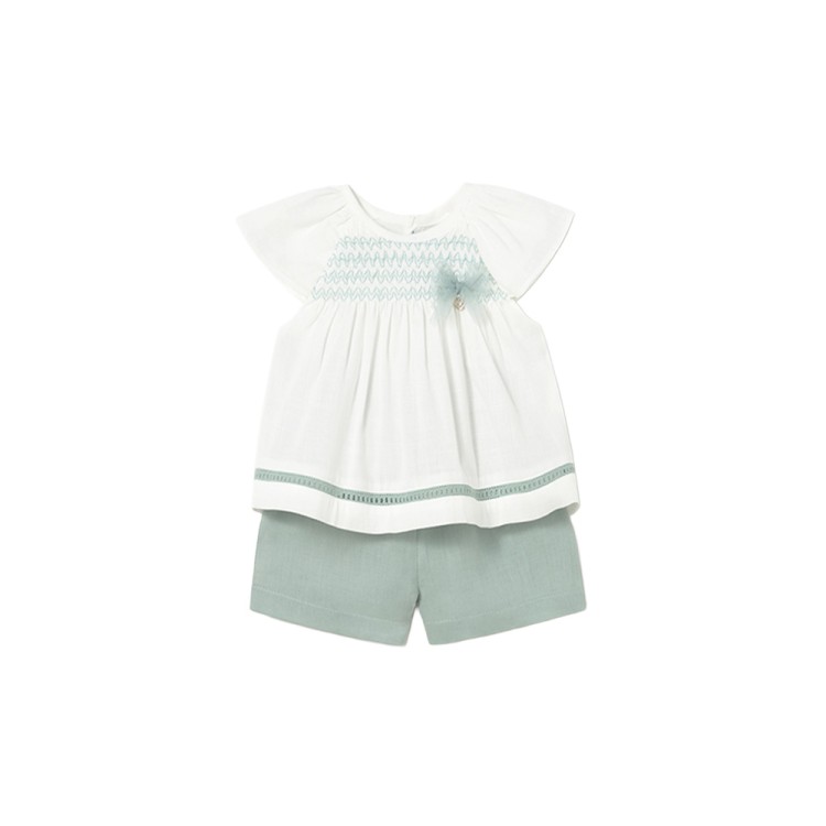 MAYORAL Completo salvia con blusa neonata