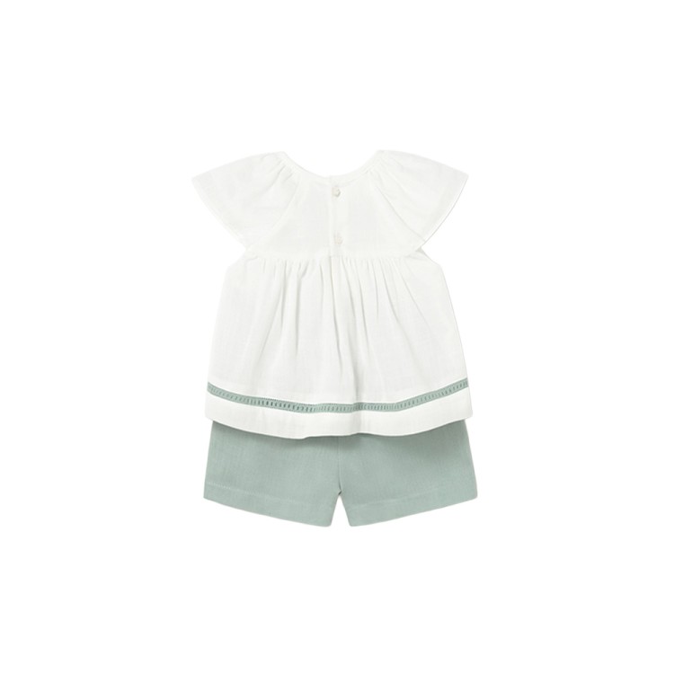 MAYORAL Completo salvia con blusa neonata