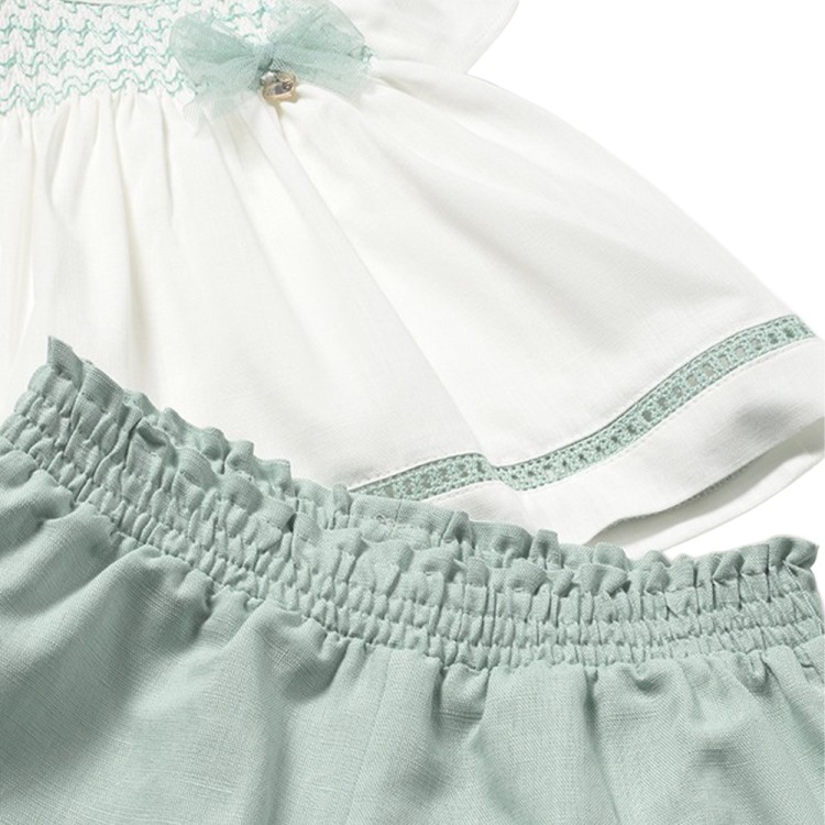 MAYORAL Completo salvia con blusa neonata