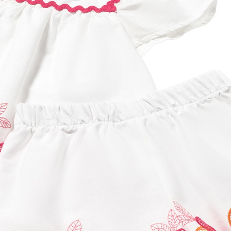 MAYORAL Completo bianco con ricami neonata