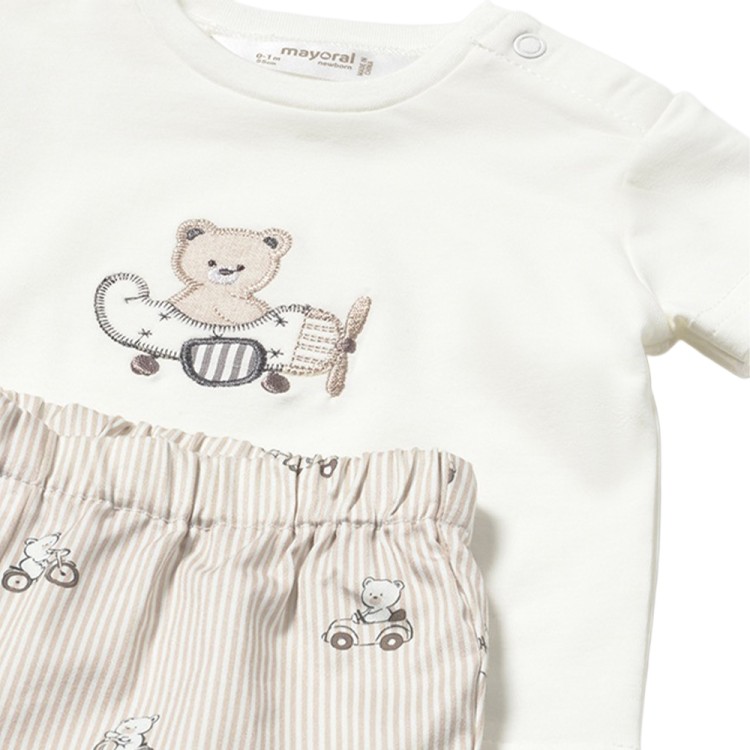 MAYORAL NEWBORN Completo sabbia con stampa neonato