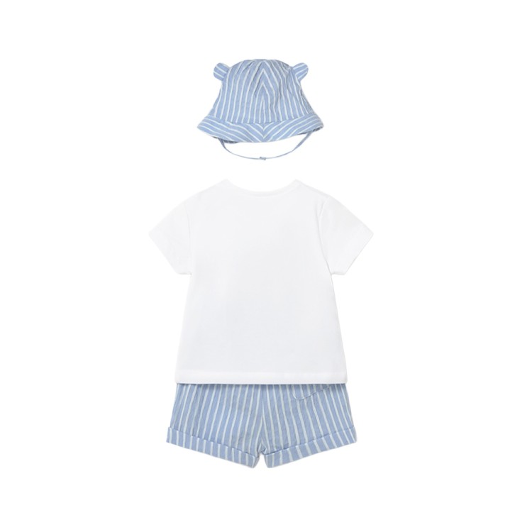 MAYORAL NEWBORN Completo celeste a righe neonato