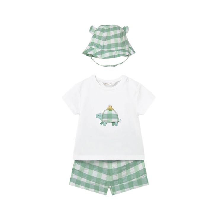 MAYORAL NEWBORN Completo verde a quadri neonato