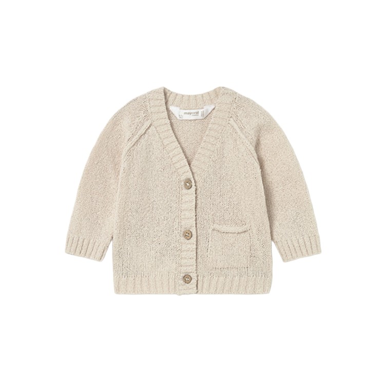 MAYORAL NEWBORN Cardigan beige tricot neonati