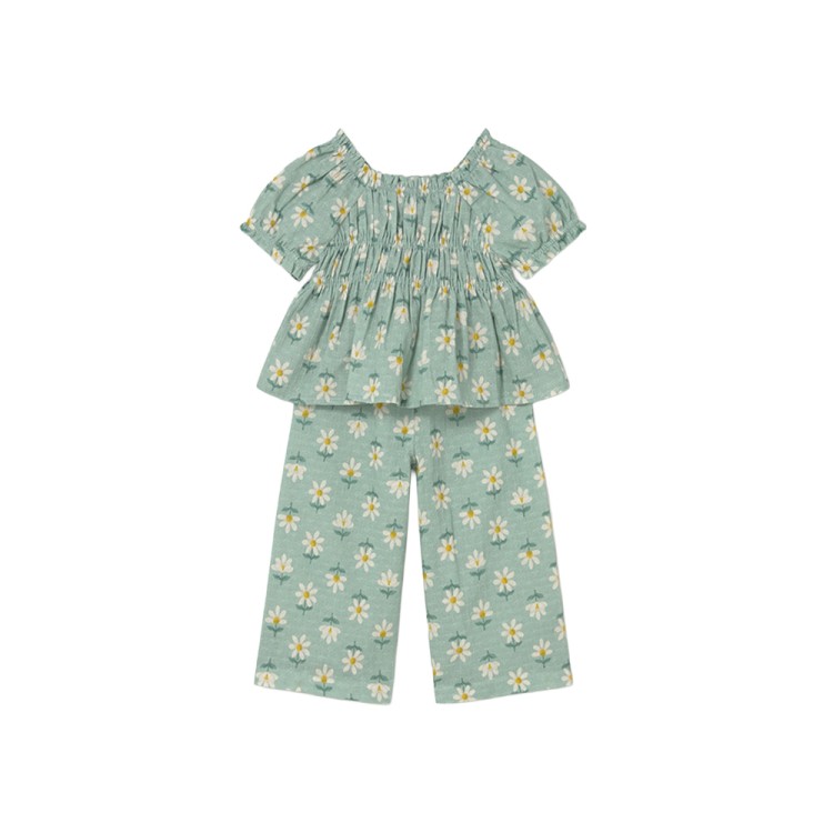 MAYORAL Completo verde blusa e pantalone neonata