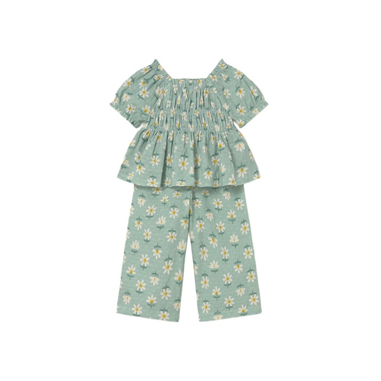 MAYORAL Completo verde blusa e pantalone neonata