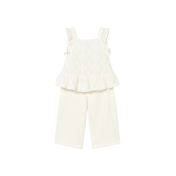 MAYORAL Completo panna top e pantalone crochet neonata