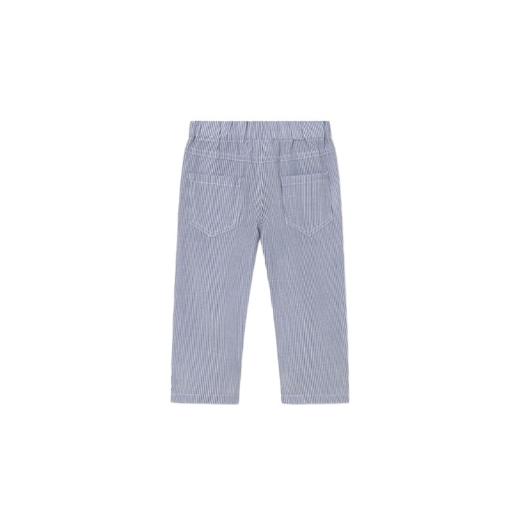 MAYORAL Pantaloni a righe blu in seersucker neonato