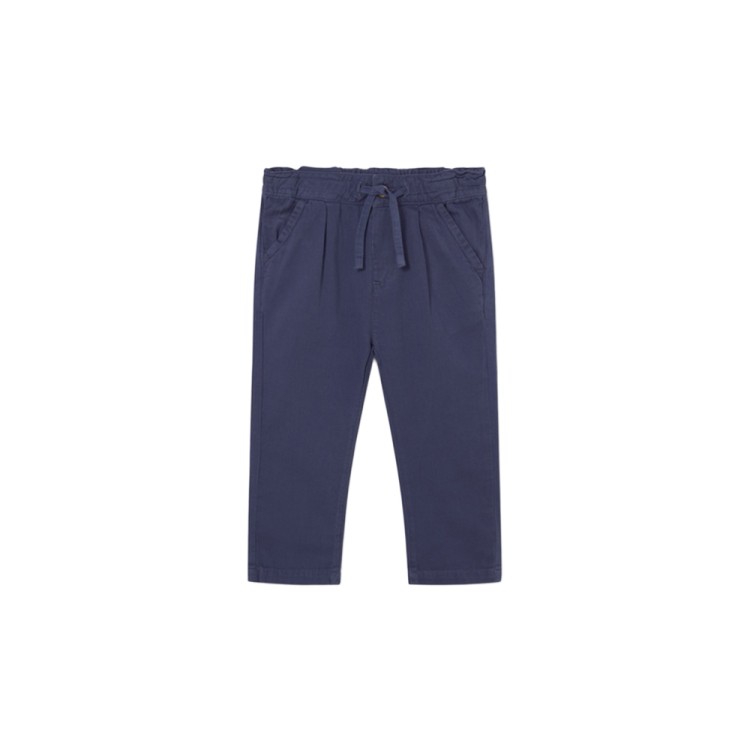 MAYORAL Pantaloni blu navy relaxed in lino neonato