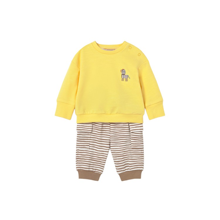 MAYORAL NEWBORN Completo giallo lungo 4 pezzi neonato