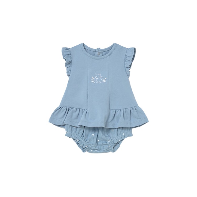 MAYORAL NEWBORN Completo azzurro 4 pezzi neonata