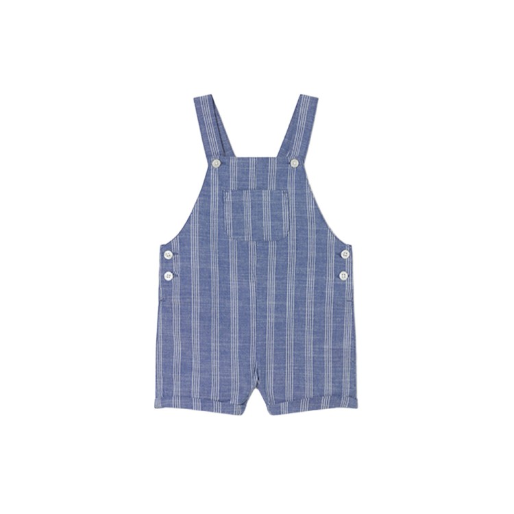 MAYORAL Salopette corta azzurra in lino neonato