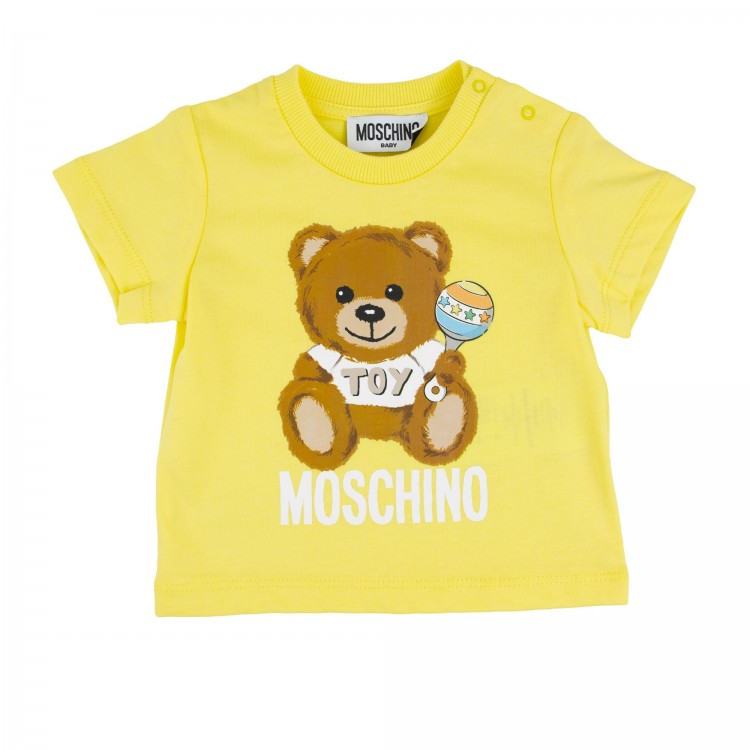 MOSCHINO T-shirt gialla neonato