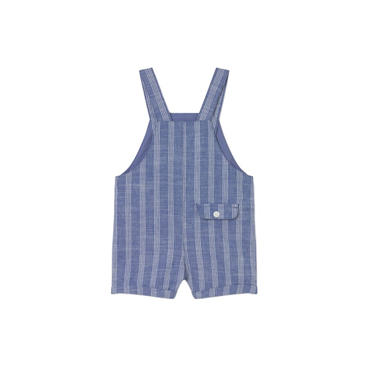 MAYORAL Salopette corta azzurra in lino neonato