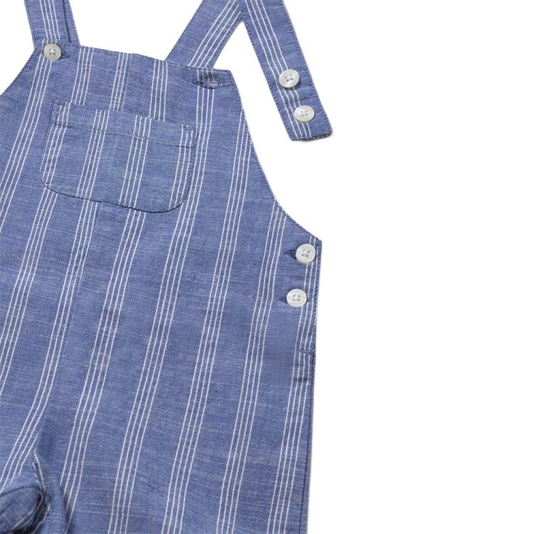 MAYORAL Salopette corta azzurra in lino neonato