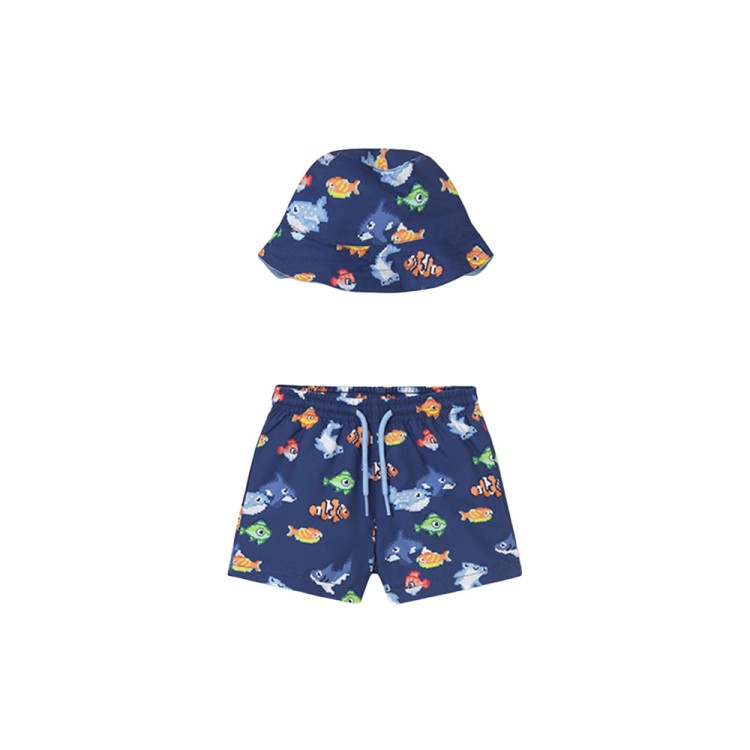 MAYORAL Costume blu navy con cappello neonato