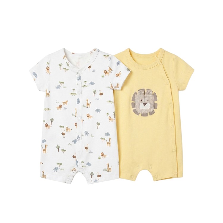 MAYORAL NEWBORN Set di 2 tutine corte gialle neonato