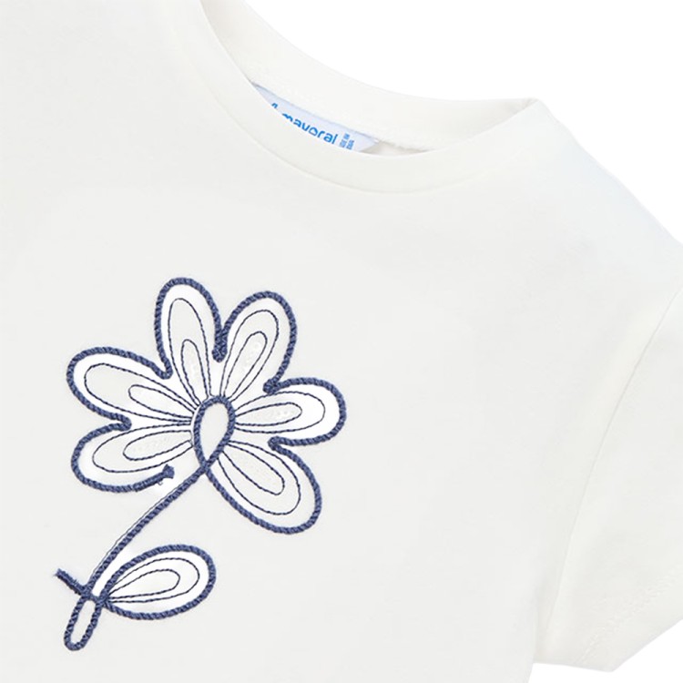 MAYORAL Maglietta bianca con fiore bambina