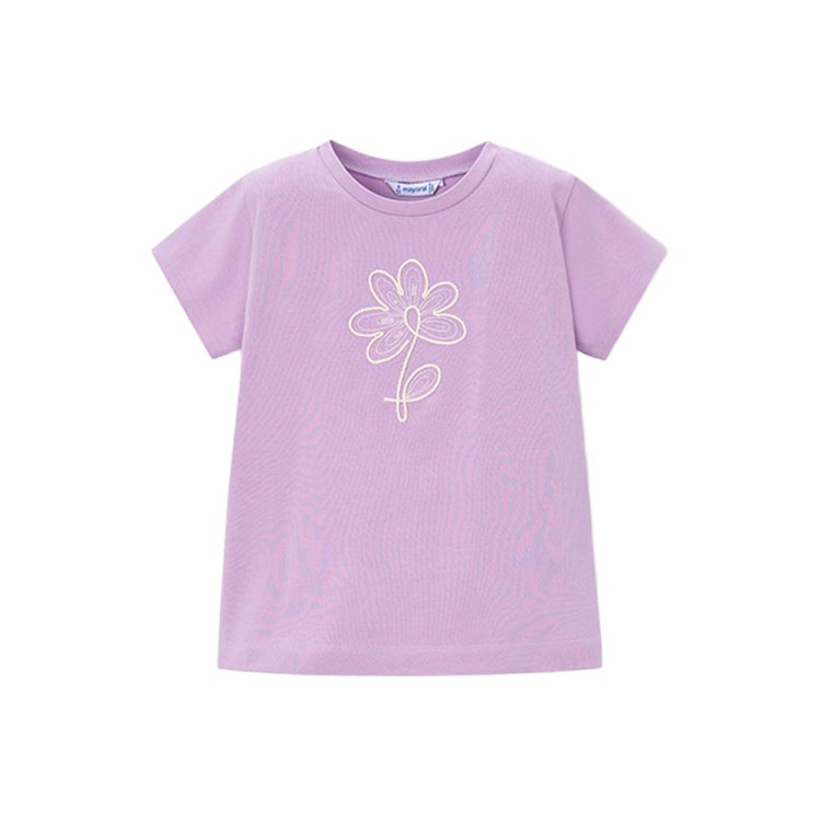 MAYORAL Maglietta lilla con fiore bambina