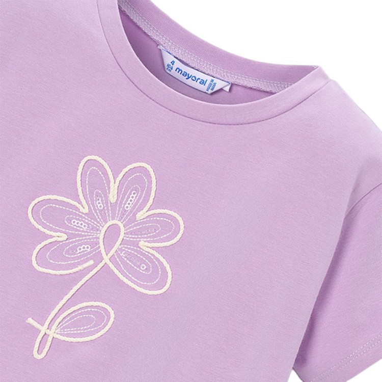 MAYORAL Maglietta lilla con fiore bambina