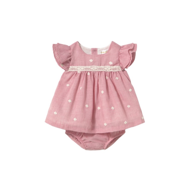 MAYORAL NEWBORN Abitino rosa con copripanno neonata