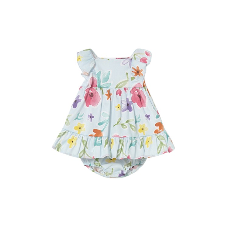 MAYORAL NEWBORN Abito celeste stampato neonata