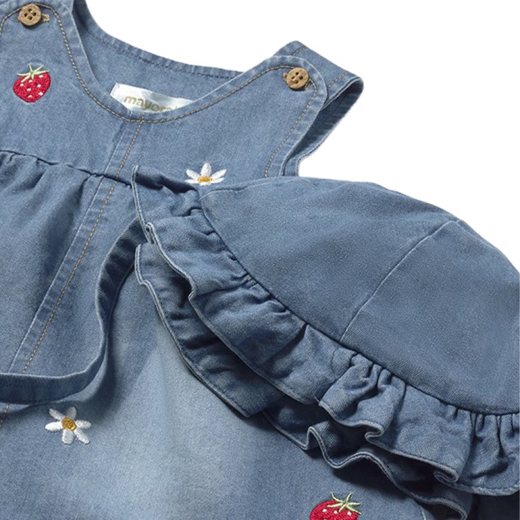 MAYORAL NEWBORN Abitino in denim con cappello neonata