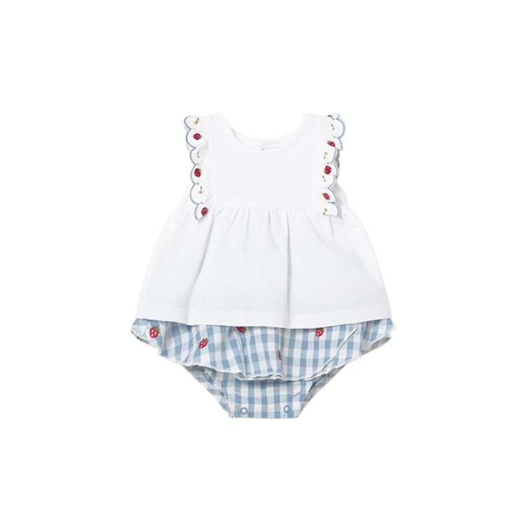 MAYORAL NEWBORN Completo bianco blusa e gonna neonata