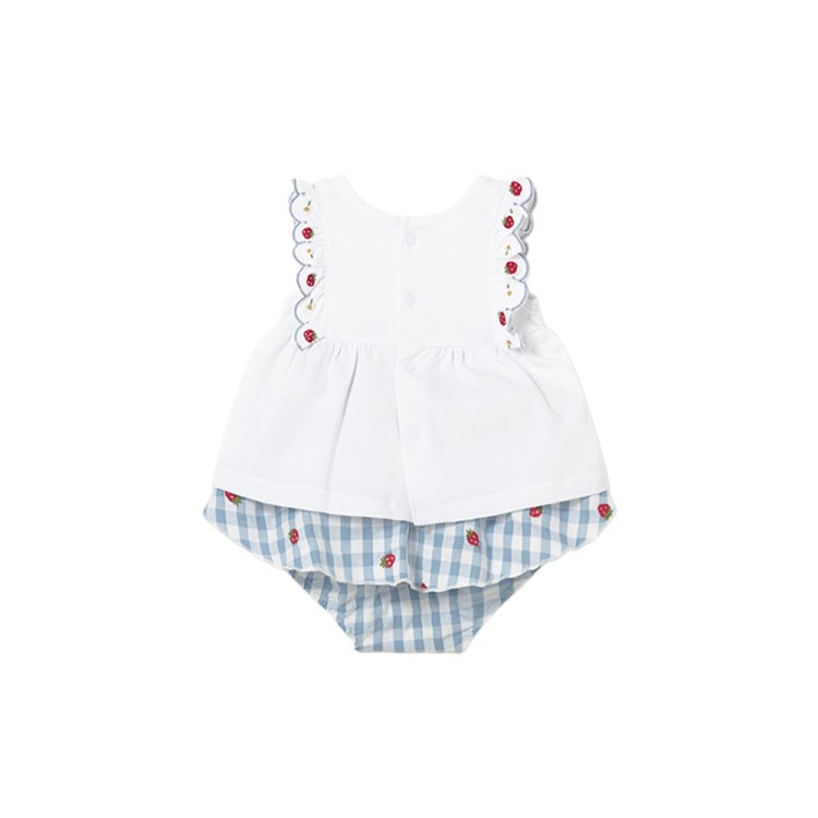 MAYORAL NEWBORN Completo bianco blusa e gonna neonata