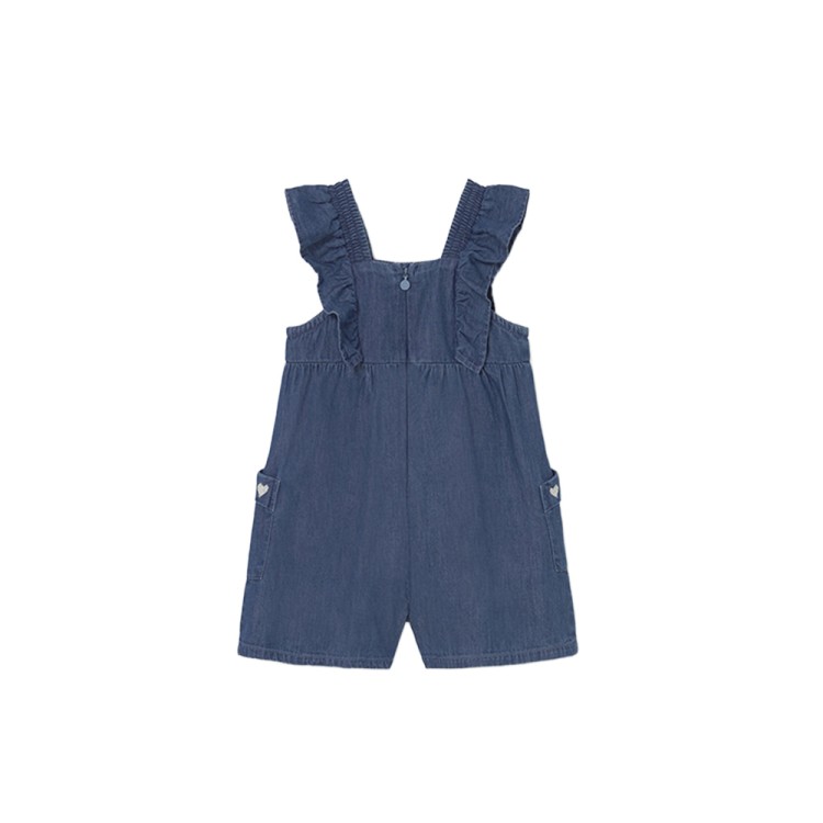 MAYORAL Tuta corta in denim volant neonata